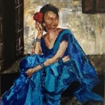 Lady with the Blue sari