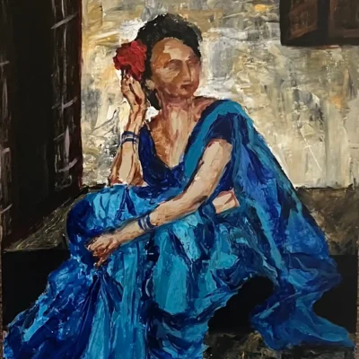 Lady with the Blue sari
