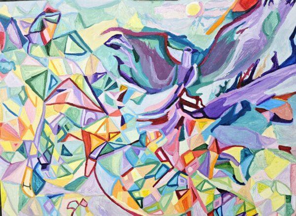 Mountain with Purple Phoenix
