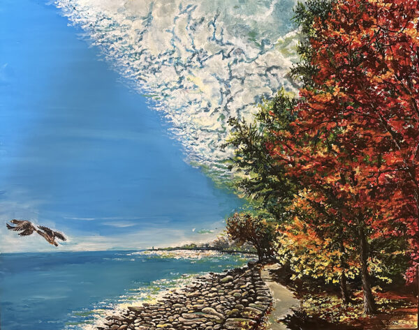 Autumn And Blue Lake