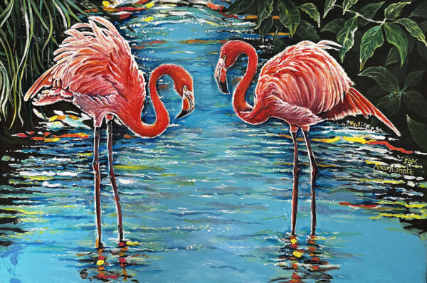Two Flamingos