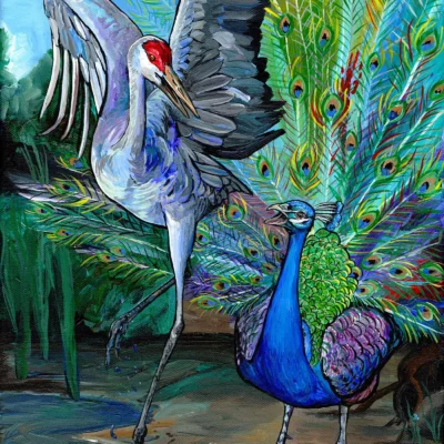 The Peacock and the Crane