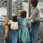 Children Embraced By The Magic Of Snowball