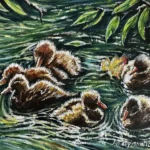 Ducklings Swimming
