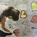 Girl Drawing Hearts | Marija Matic | Acrylic TERAVARNA