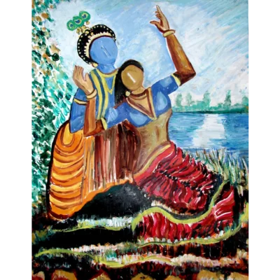 Krishna Playing With Radha