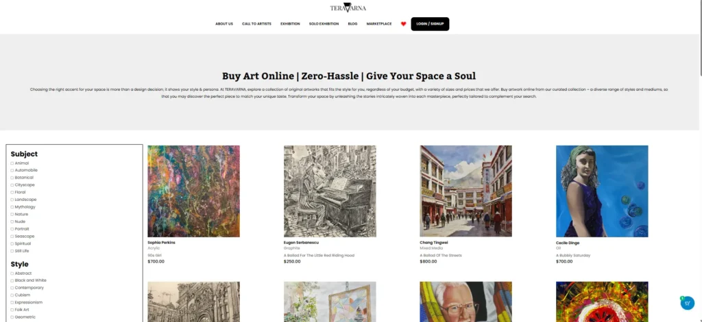TERAVARNA Art Marketplace