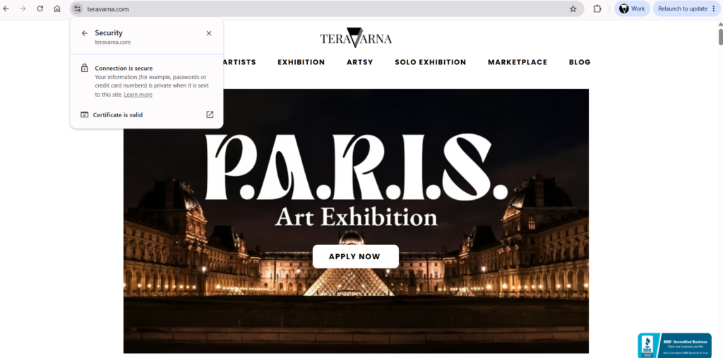 Encrypted and Safe TERAVARNA Website 