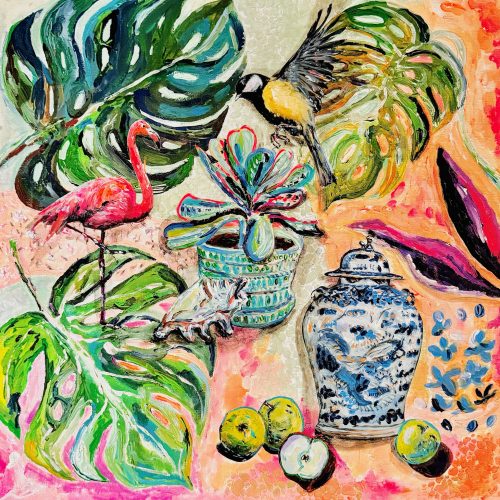 An Apple each Day 2024 Acryl Mixed Media on Canvas 50 x 50 cm € 1.000