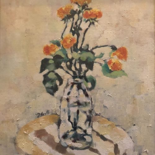 《靜默綻放 Silent Bloom》（油畫）44_33cm